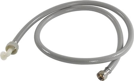 NEOPERL Slange PVC grå 1/2" lige x 3/4" vinkel 1500 mm. Koldt teknisk vand. NB! Slangen är inte VA-godkendt.
