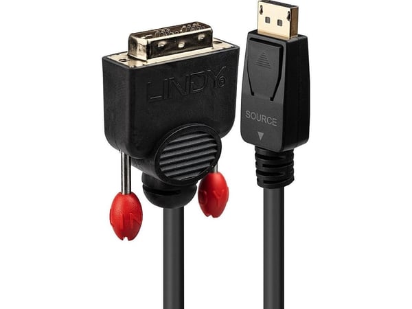 Lindy 41489, 0,5 m, DisplayPort, DVI-D, Hankjønn, Hankjønn, 1920 x 1200 piksler