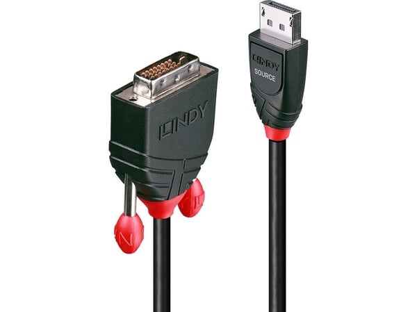 Lindy 41492, 3 m, DVI-D, DisplayPort, 2,7 Gbit/s, Sort, Hankjønn/hankjønn