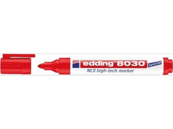 Edding 8030 NLS High-Tech, Pyöreä pää, Punainen, Muovi, 1,5 mm, 3 mm, Metalli