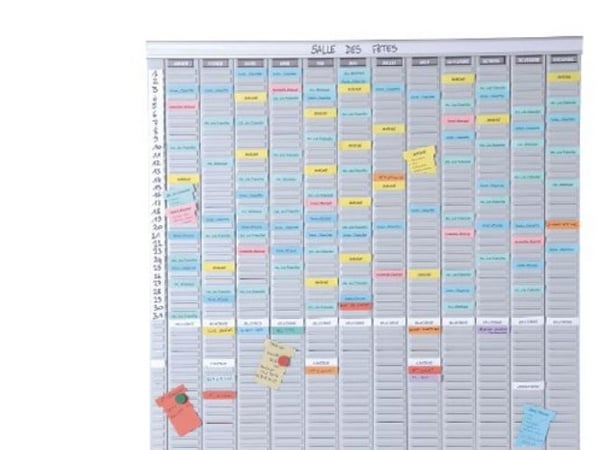 Nobo - Kortplanleggersett - årlig - veggmonterbar - 800 x 960 mm - 54 spor x 13 kolonner