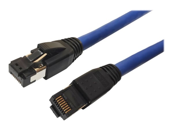 MicroConnect - Patch-kabel - RJ-45 (hane) till RJ-45 (hane) - 5 m - S/FTP - CAT 8.1 - halogenfri, hakfri - blå