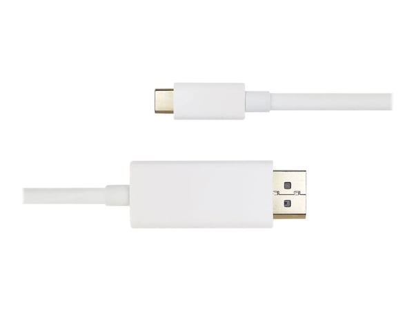 DELTACO - Adapterkabel - USB-C (hann) til DisplayPort (hann) - DisplayPort 1.2 - 1 m - 4 K 60 Hz (4096 x 2160) støtte - hvit