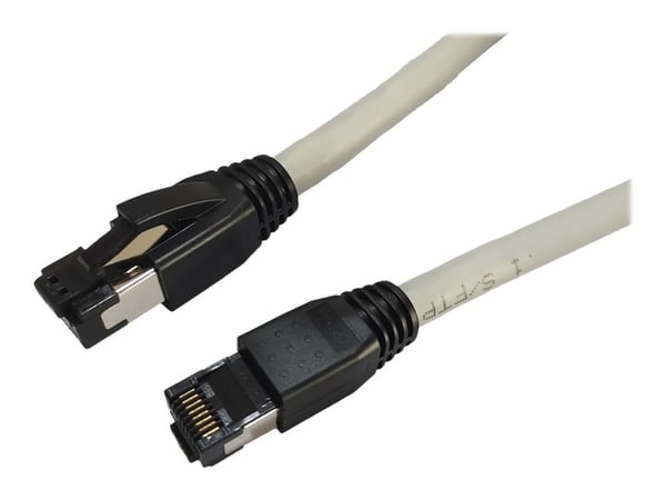 MicroConnect - Patch-kabel - RJ-45 (hane) till RJ-45 (hane) - 25 cm - S/FTP - CAT 8.1 - halogenfri, hakfri - grå
