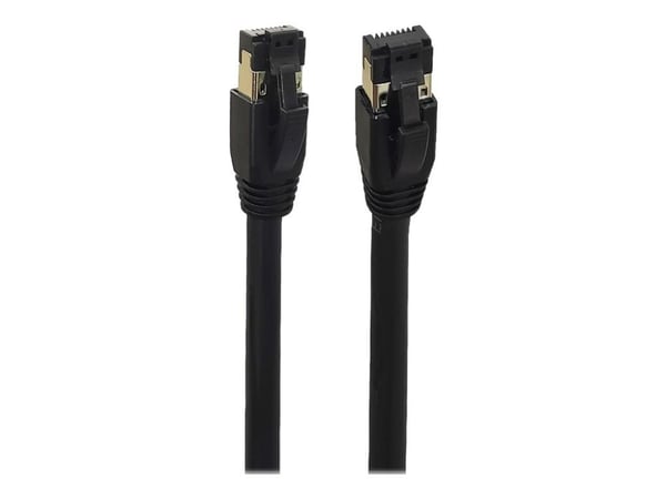 Microconnect MC-SFTP80025S, 0,25 m, Cat8.1, S/FTP (S-STP), RJ-45, RJ-45, Musta