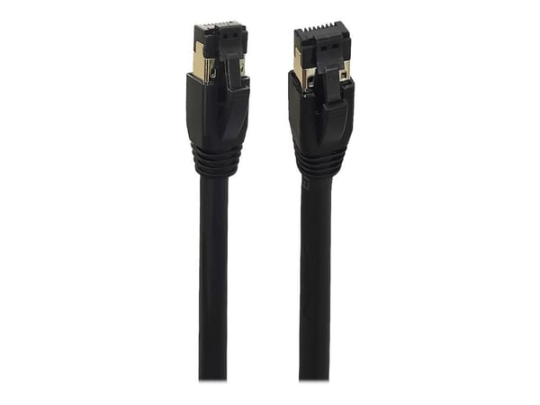 Microconnect MC-SFTP80025S, 0,25 m, Cat8.1, S/FTP (S-STP), RJ-45, RJ-45, Musta