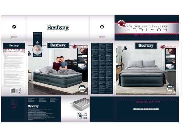 Bestway 69075, Kaksoispatja, Suorakulmio, Ulkona, Sisäänrakennettu ilmapumppu