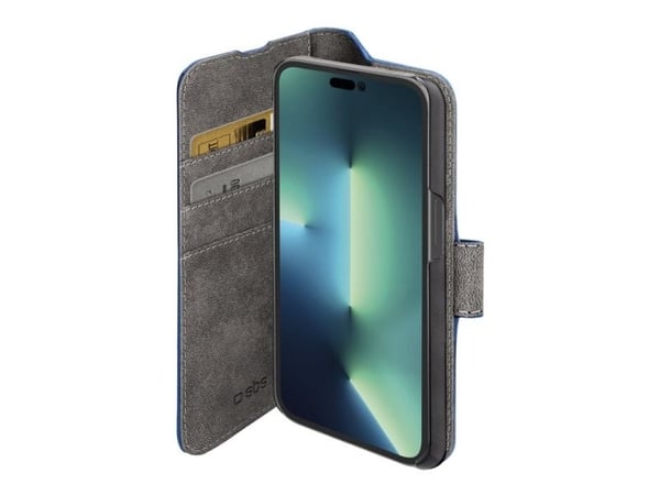SBS TEBKWALIP1461PB, Lommebok-etui, Apple, iPhone 14 Pro, 15,5 cm (6.1"), Blå