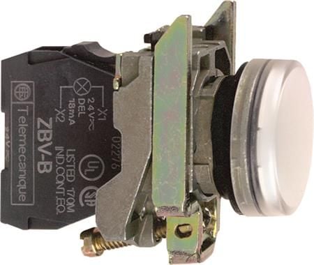 Schneider Electric XB4BVM1, Valkoinen, IP66, CSA, 230-240 V, 2,2 cm