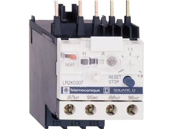 Schneider Electric LR2K0312, Musta, Valkoinen, BS 4941 IEC 60947 NF C 63-650 VDE 0660 IP2x CSA UL, 6 A, 45 x 65 x 58 mm, 145 g, -20 - 55 °C