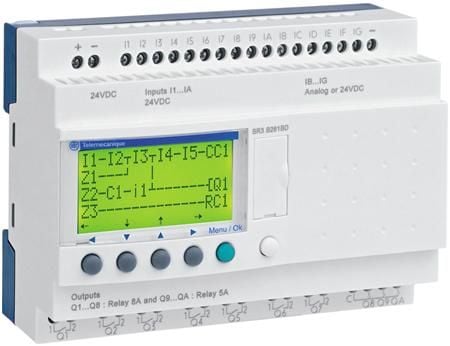 Schneider Modulært intelligent relé RTC LCD 24VDC 16 innganger 10 utganger SR3B261BD