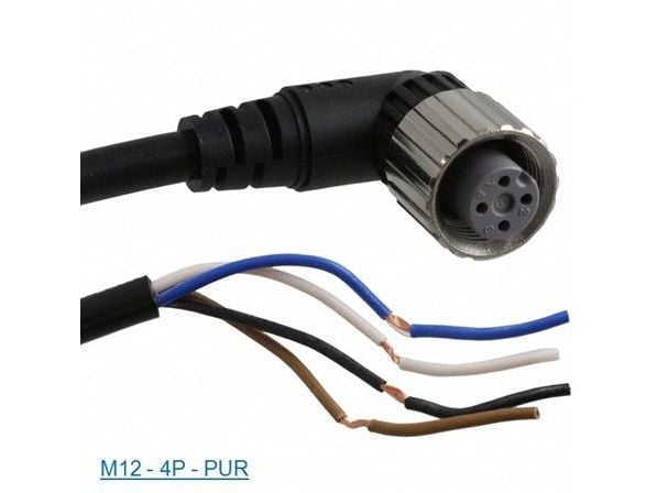 Følerkabel PUR M12 4-pin hun vinklet 2 meter XZCP1241L2