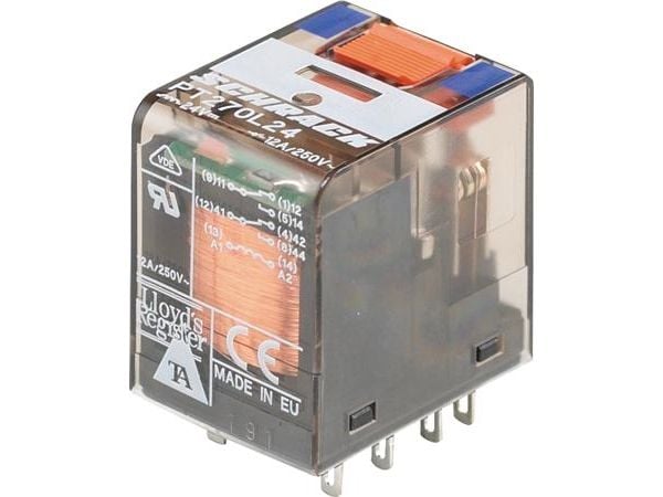 TE Connectivity PT270024 miniatyrrele 24 V/DC 12 A 2 vekslere 1 stk
