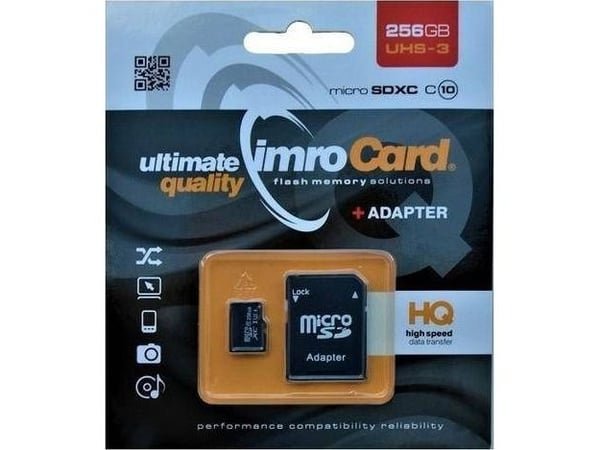 IMRO MICROSDXC 10/256GB UHS-3 ADP MEMORY CARD muistikortti Luokka 10