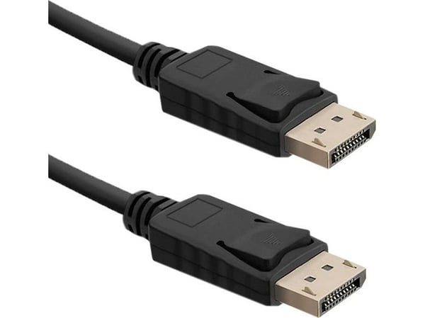Qoltec - DisplayPort-kabel - DisplayPort (hann) låsing til DisplayPort (hann) låsing - DisplayPort 1.4 - 1 m - svart