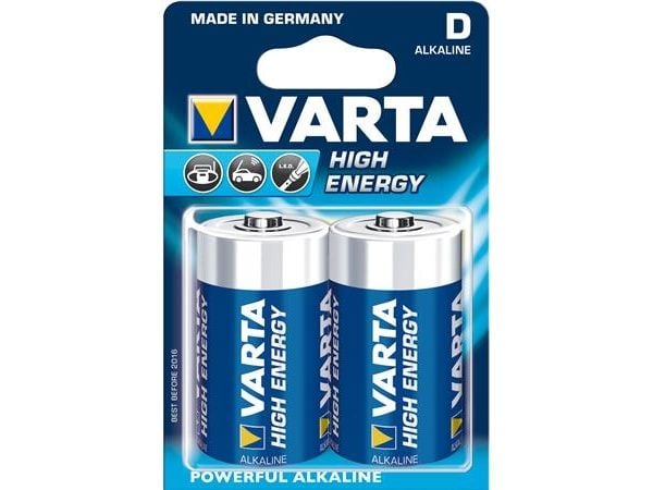 Varta High Energy - Batteri 2 x D - Alkalisk