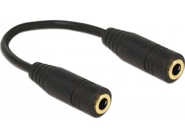 DeLOCK 65896, 3.5mm, Naaras, 3.5mm, Naaras, 0,13 m, Musta