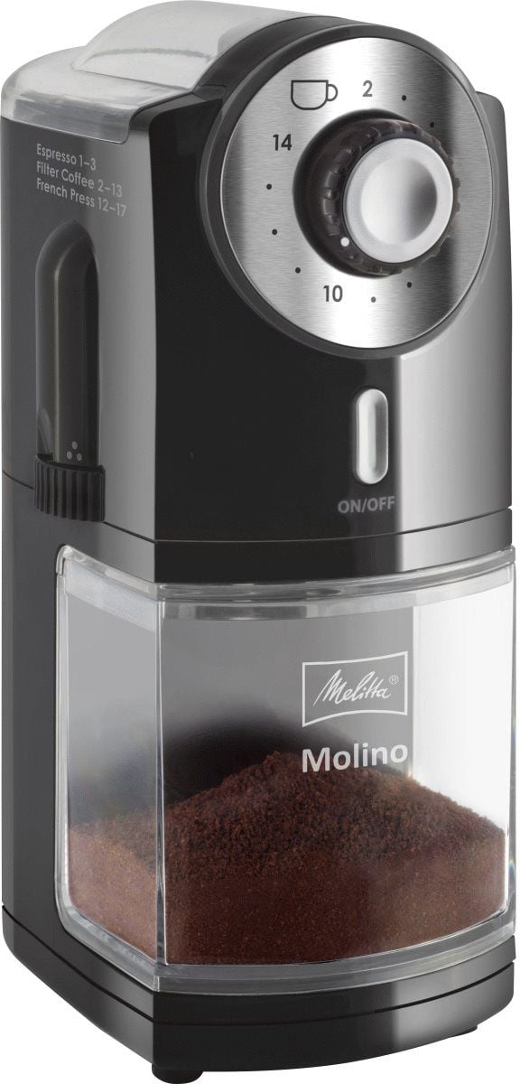 Melitta Molino, 200 g, Musta, Punainen, Ruostumaton teräs, 14 kpl, 100 W, 1,61 kg, 162 mm