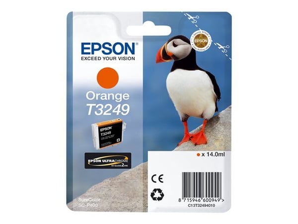 Epson T3249 Orange, Väriainepohjainen muste, 14 ml, 980 sivua, 1 kpl
