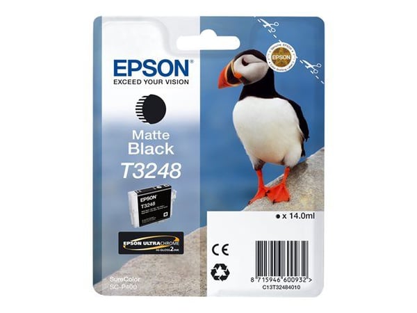 Epson T3248 Matte Black, Mattamusta, Väriainepohjainen muste, 14 ml, 1 kpl, 650 sivua