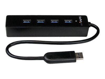 Startech 4-Port USB 3.0 Hub with Built-in Cable - SuperSpeed Laptop USB Hub - Portable USB Splitter - Mini USB Hub (ST4300PBU3) - Hub - 4 x SuperSp...