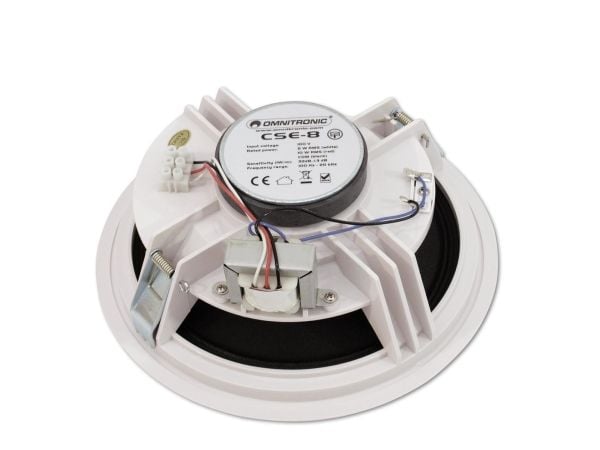 Omnitronic 80710242, Full rekkevidde, Koblet med ledninger (ikke trådløs), 10 W, 100 - 15000 Hz, Hvit