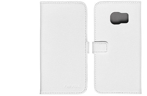 nevox 1297, Folio-kotelo, Samsung, Galaxy S6 Edge, Harmaa, Valkoinen