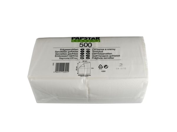 Papstar 12391, Hvit, Tørkepapir, Monokromatisk, 17 g/m², 330 mm, 330 mm