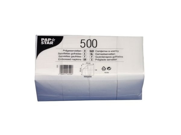 Papstar 16109, Hvit, Tørkepapir, Monokromatisk, 17 g/m², 330 mm, 330 mm