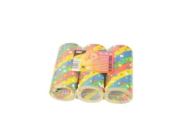 Papstar 18847, Feststrimler (party streamers), Papir, Flerfarget, 15 m, 14 mm, 111,33 g