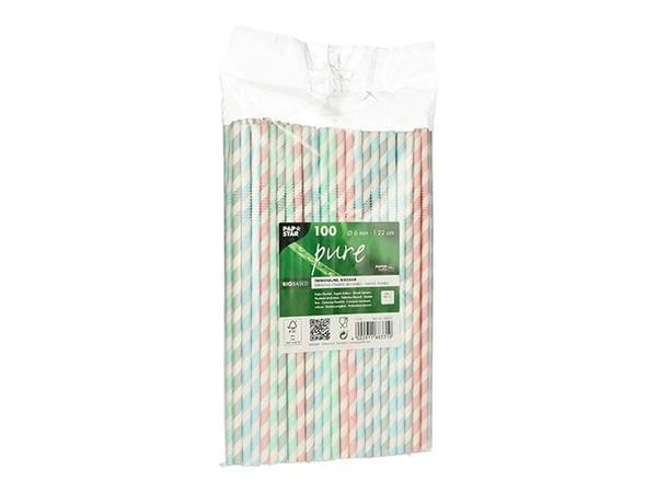 Papstar 88331, Assorterte farger, Papir, 22 cm, 6 mm, 100 stykker