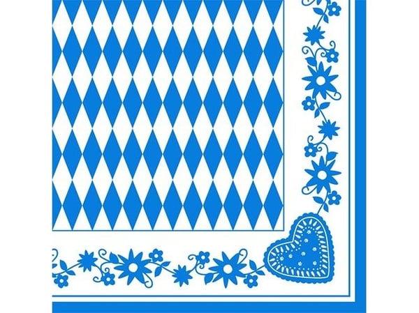 Papstar 84489, Blå, Hvit, Tørkepapir, Mønster, 51 g/m², 400 mm, 40 cm