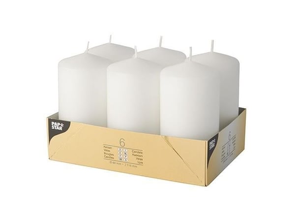 Papstar 17994, Rund, Vit, 24 h, 6 styck