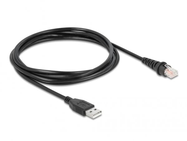 Delock - Strekkodeskannerkabel - RJ-50 (hann) til USB (hann) - USB 2.0 - 1.5 m - svart