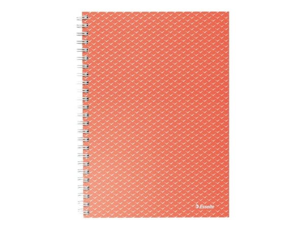 Esselte Colour'Breeze - Notatbok - trådbundet - A5 (148 x 210 mm) - 80 ark / 160 sider - kvadratisk - 2 hull - korall - papp