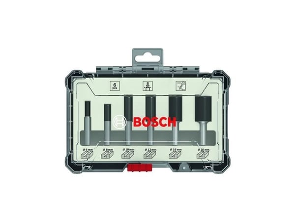 Bosch - Fresekutter - for tre, bløtt tre, løvtre, profiles - 6 deler - 6 mm, 8 mm, 10 mm, 12 mm, 20 mm, 16 mm - lengde: 50 mm, 60 mm, 54 mm