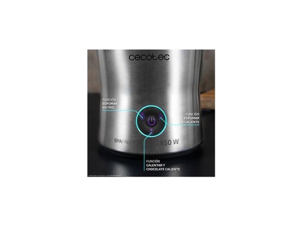 Cecotec 01518, Automatisk melkeskummer/varmer, Sølv, Rustfritt stål, 200 ml, 400 ml, 0,4 l