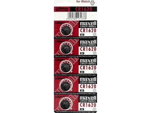 Maxell CR1620, Engångsbatteri, CR1620, Lithium-Manganese Dioxide (LiMnO2), 3 V, 1 styck, 80 mAh