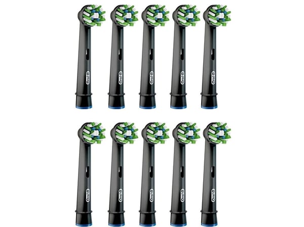 Oral-B CrossAction CleanMaximiser Svarte Tannbørstehoder - 10-pk.