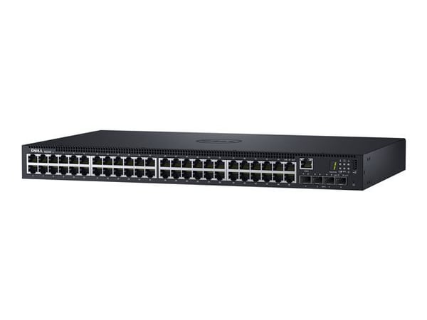 Dell Networking N1548 - Switch - L2+ - Administrerad - 48 x 10/100/1000 + 4 x 10 Gigabit SFP+ - främre till bakre luftflöde - rackmonterbar