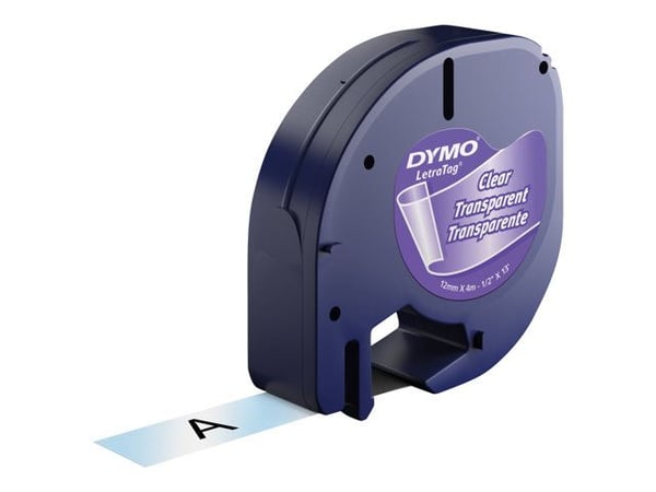 Labeltape DYMO® LetraTAG 12mm x 4m klar plasttape