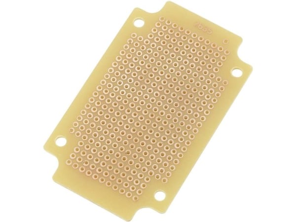 TRU COMPONENTS 98003C10 printplate for eksperimenter, hardt papir (L x B) 76,5 x 46,5 mm, 35 µm rutenett, 2,54 mm, 1 stk