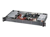 Supermicro SC504 203B - Kan monteras i rack 1U - mini ITX - ej hot-swap 200 Watt - svart