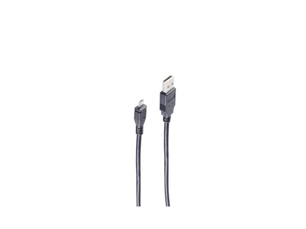 S-Conn BS14-11025, 1 m, USB A, Micro-USB B, USB 2.0, 480 Mbit/s, Svart