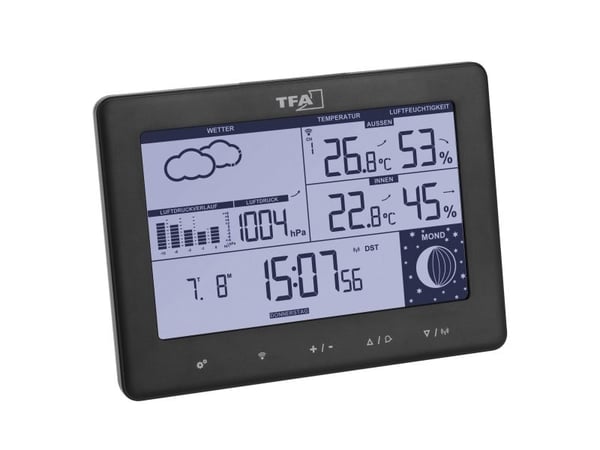 TFA-Dostmann Elements, Sort, Inne hygrometer, Inne Termometer, Utendørs Barometer, Utendørs Fuktighetsmåler, Utendørs Barometer, Barometer, Hygrome...