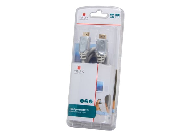Triax 370715, 1,5 m, HDMI-tyyppi A (vakio), HDMI-tyyppi A (vakio), Äänen paluukanava (ARC), Harmaa