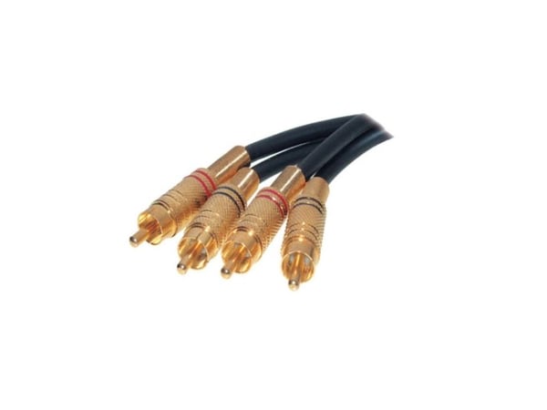 shiverpeaks BASIC-S 2x RCA - 2x RCA 5.0m, 2 x RCA, Hankjønn, 2 x RCA, Hankjønn, 5 m, Svart, Gull