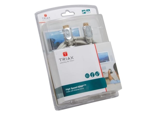 Triax 370718, 5 m, HDMI-tyyppi A (vakio), HDMI-tyyppi A (vakio), Äänen paluukanava (ARC), Harmaa
