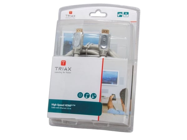 Triax 370718, 5 m, HDMI-tyyppi A (vakio), HDMI-tyyppi A (vakio), Äänen paluukanava (ARC), Harmaa