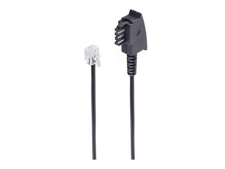 shiverpeaks BS70096, 6 m, TAE F, RJ11, Sort, Hankjønn, Hankjønn